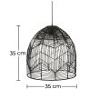 Lampe de plafond en rotin noir - Lampe suspendue au stile Boho Bali - Le image 7