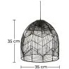 Lampe de plafond en rotin noir - Lampe suspendue au stile Boho Bali - Le image 7