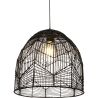 Lampe de plafond en rotin noir - Lampe suspendue au stile Boho Bali - Le image 7