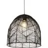 Lampe de plafond en rotin noir - Lampe suspendue au stile Boho Bali - Le image 7