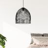 Lampe de plafond en rotin noir - Lampe suspendue au stile Boho Bali - Le image 7
