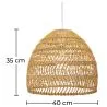 Lampe de plafond en rotin - Suspension de style Boho Bali - 40 cm - Hoa image 7