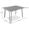 Ensemble de Bureau - Design Industriel 120cm - Hairpin + Chaise de Salle à Manger - Stylix image 7