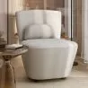 Fauteuil design En Bouclette Fausse Fourrure Tapissée - Boucles Blanches - Carla image 7