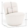 Fauteuil design En Bouclette Fausse Fourrure Tapissée - Boucles Blanches - Carla image 7