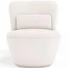 Fauteuil design En Bouclette Fausse Fourrure Tapissée - Boucles Blanches - Carla image 7