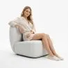 Fauteuil design En Bouclette Fausse Fourrure Tapissée - Boucles Blanches - Loraine image 7