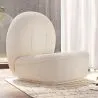 Fauteuil design En Bouclette Fausse Fourrure Tapissée - Boucles Blanches - Loraine image 7