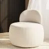 Fauteuil Design En Bouclette Fausse Fourrure Tapissée - Boucles Blanches - Melanie image 7