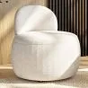 Fauteuil Design En Bouclette Fausse Fourrure Tapissée - Boucles Blanches - Melanie image 7