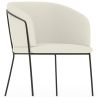 Fauteuil avec accoudoirs En Bouclette Fausse Fourrure Tapissée - Boucles Blanches - Miusen image 7