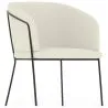 Fauteuil avec accoudoirs En Bouclette Fausse Fourrure Tapissée - Boucles Blanches - Miusen image 7