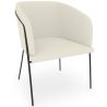 Fauteuil avec accoudoirs En Bouclette Fausse Fourrure Tapissée - Boucles Blanches - Miusen image 7