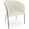 Fauteuil avec accoudoirs En Bouclette Fausse Fourrure Tapissée - Boucles Blanches - Miusen image 7