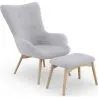 Fauteuil avec Repose-Pieds - Revêtement en Lin - Huda image 7