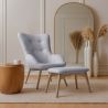 Fauteuil avec Repose-Pieds - Revêtement en Lin - Huda image 7