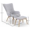 Fauteuil avec Repose-Pieds - Revêtement en Lin - Huda image 7