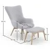 Fauteuil avec Repose-Pieds - Revêtement en Lin - Huda image 7