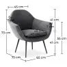 Fauteuil avec Accoudoirs - Revêtu de Velours - Eila image 7