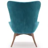 Fauteuil avec repose-pieds - Revêtu de velours - Style scandinave - Huda image 7