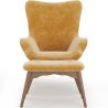 Fauteuil avec repose-pieds - Revêtu de velours - Style scandinave - Huda image 7