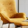 Fauteuil avec repose-pieds - Revêtu de velours - Style scandinave - Huda image 7