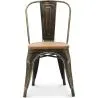 Chaise de salle à manger - Design industriel - Acier et bois - Nouvelle édition - Stylix image 7