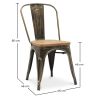 Chaise de salle à manger - Design industriel - Acier et bois - Nouvelle édition - Stylix image 7