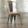 Chaise de salle à manger - Design industriel - Acier et bois - Nouvelle édition - Stylix image 7