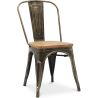 Chaise de salle à manger - Design industriel - Acier et bois - Nouvelle édition - Stylix image 7
