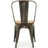Chaise de salle à manger - Design industriel - Acier et bois - Nouvelle édition - Stylix image 7
