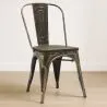 Chaise de salle à manger - Design industriel - Acier et bois - Nouvelle édition - Stylix image 7