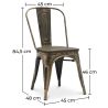 Chaise de salle à manger - Design industriel - Acier et bois - Nouvelle édition - Stylix image 7