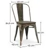 Chaise de salle à manger - Design industriel - Acier et bois - Nouvelle édition - Stylix image 7