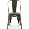 Chaise de salle à manger - Design industriel - Acier et bois - Nouvelle édition - Stylix image 7