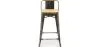 Tabouret de bar avec dossier - Design industriel - Bois et acier - 60cm - Nouvelle édition - Stylix image 7