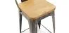 Tabouret de bar avec dossier - Design industriel - Bois et acier - 60cm - Nouvelle édition - Stylix image 7