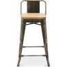 Tabouret de bar avec dossier - Design industriel - Bois et acier - 60cm - Nouvelle édition - Stylix image 7