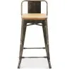 Tabouret de bar avec dossier - Design industriel - Bois et acier - 60cm - Nouvelle édition - Stylix image 7