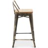 Tabouret de bar avec dossier - Design industriel - Bois et acier - 60cm - Nouvelle édition - Stylix image 7