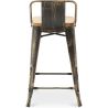 Tabouret de bar avec dossier - Design industriel - Bois et acier - 60cm - Nouvelle édition - Stylix image 7