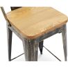 Tabouret de bar avec dossier - Design industriel - Bois et acier - 60cm - Nouvelle édition - Stylix image 7