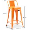 Tabouret de bar avec dossier - Design industriel - 60cm - Nouvelle édition - Stylix image 7
