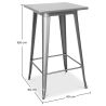 Table tabouret carrée - Design industriel - 100 cm - Galla image 7