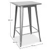 Table tabouret carrée - Design industriel - 100 cm - Galla image 7