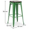 Tabouret de bar - Design industriel - Bois et acier - 76 cm - New Edition- Stylix image 7