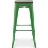 Tabouret de bar - Design industriel - Bois et acier - 76 cm - New Edition- Stylix image 7