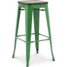 Tabouret de bar - Design industriel - Bois et acier - 76 cm - New Edition- Stylix image 7