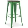Tabouret de bar - Design industriel - Bois et acier - 76 cm - New Edition- Stylix image 7
