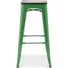 Tabouret de bar - Design industriel - Bois et acier - 76 cm - New Edition- Stylix image 7